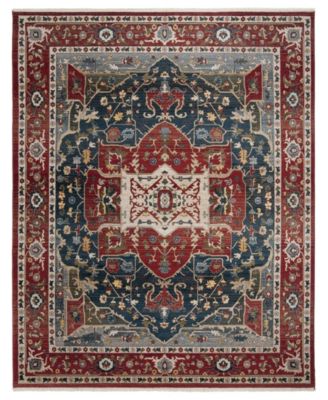 Camille LRL1225A Red and Navy 8' X 10' Area Rug