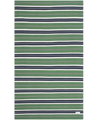 Leopold Stripe LRL2462K Green 4' X 6' Outdoor Area Rug