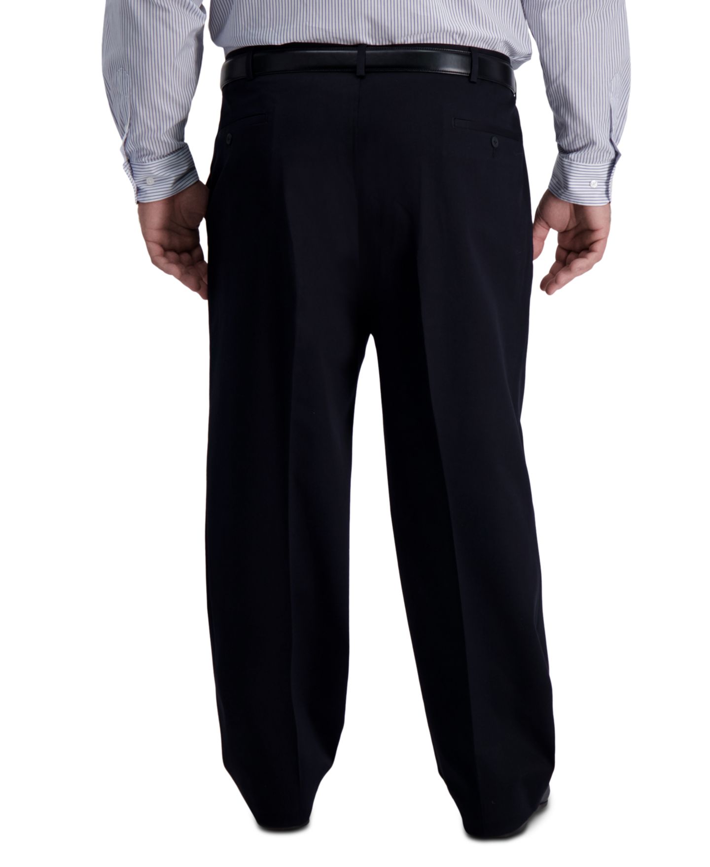 Мужские брюки Haggar Big & Tall Iron Free Premium Khaki Classic-Fit Pleated Pant, цвет: Чёрный — фото 2