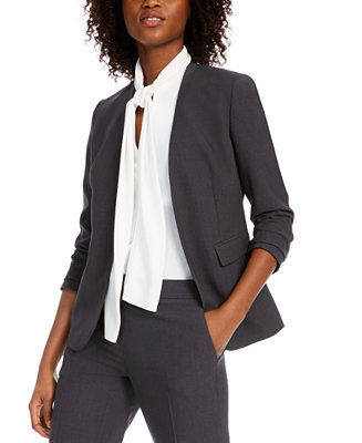 Bar III Womens Plus Suit Seperate Office Wear Open-Front Blazer 
