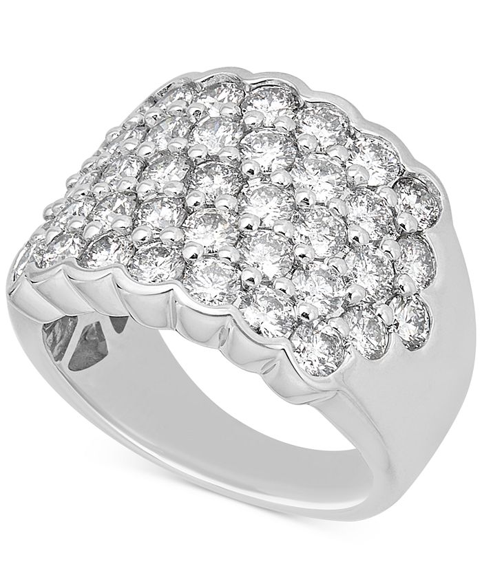 Macy's - Diamond Pav&eacute; Cluster Ring (3-1/6 ct. t.w.) in 14k White Gold