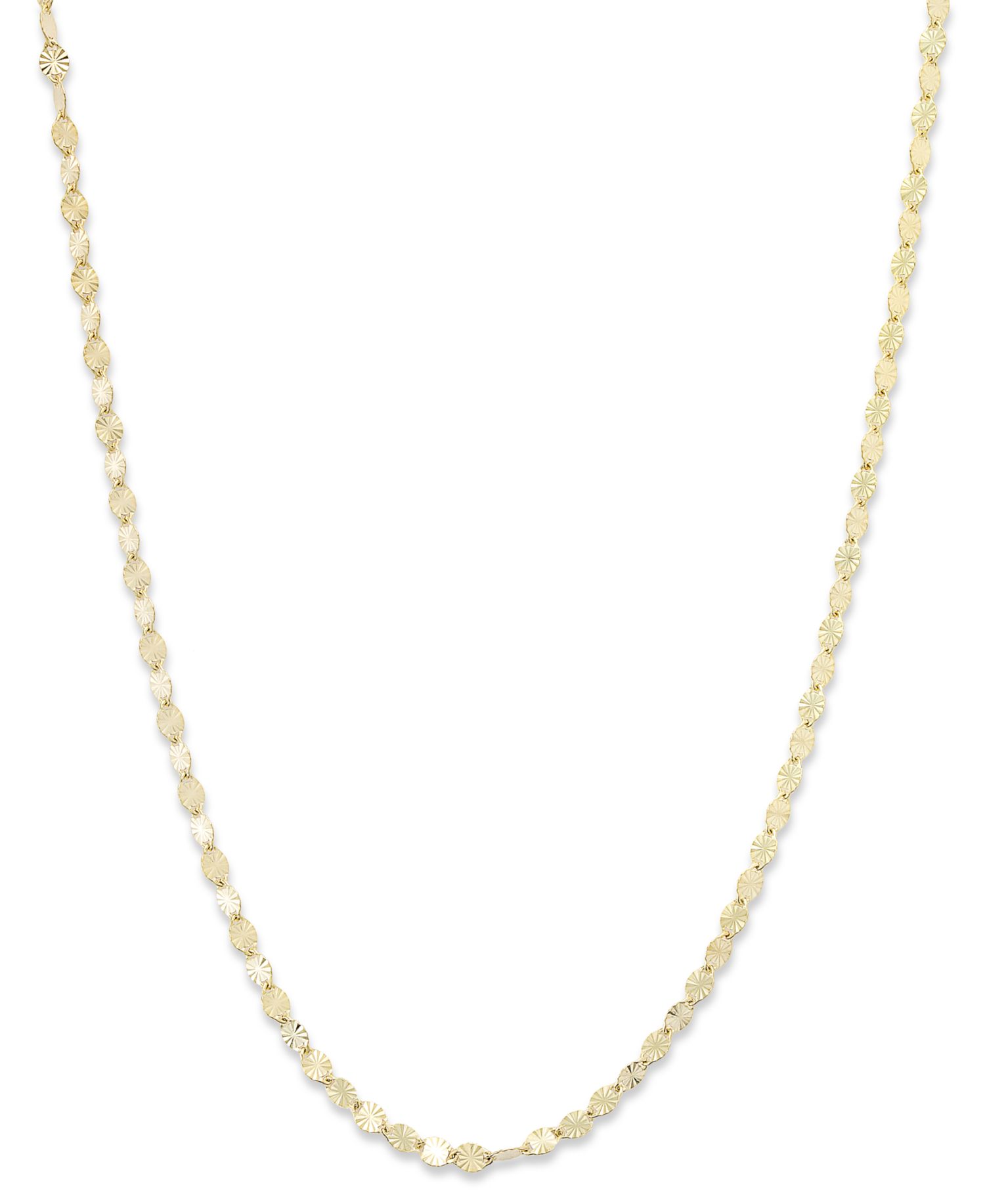 18K Gold over Sterling Silver Necklace, 20" Diamond-Cut Chain