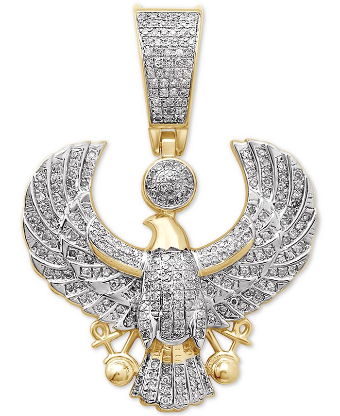 Macy's - Men's Diamond Eagle Pendant (1/2 ct. t.w.) in 14k Gold-Plated Sterling Silver