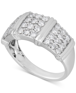 image of Diamond Multi-Cluster Statement Ring (1 ct. t.w.) in 14k White Gold