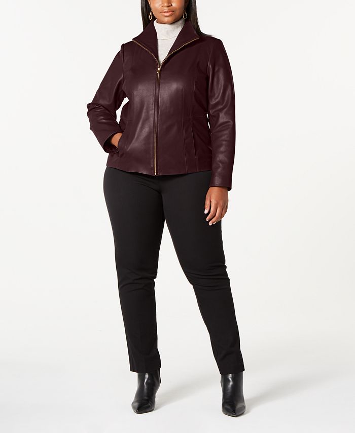 Cole Haan Plus Size Leather Jacket & Reviews - Coats - Women - Macy's