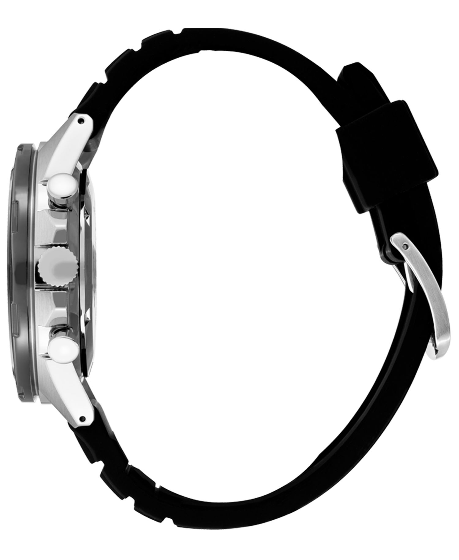 Men's Essentials Chronograph Black Silicone Strap Watch 43.9mm