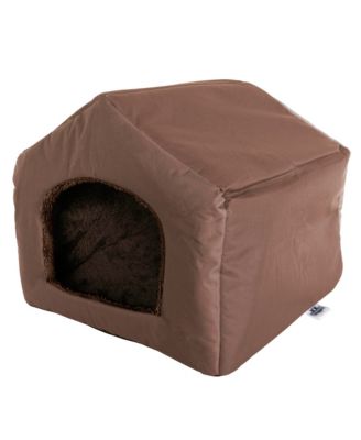 PetMaker - PETMAKER Cozy Cottage House Shaped Pet Bed – Brown 19x18.5x17