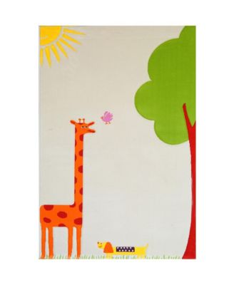 Ivi Giraffe Cream Soft Nursery Rug with a Playful Design - 59"L x 39"W Playmat