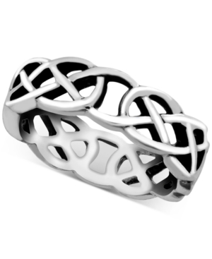 image of Essentials Celtic Band Ring in Fine Silver-Plate