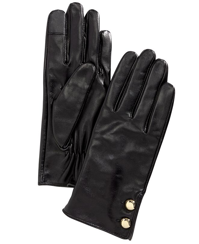 Michael Kors Leather Two-Button Gloves & Reviews - Handbags ...