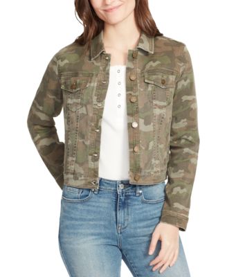 army print denim jacket