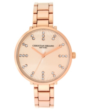 image of Christian Siriano Women-s Analog Rosegold-Tone Stainless Steel Add-a-Link Watch 38mm