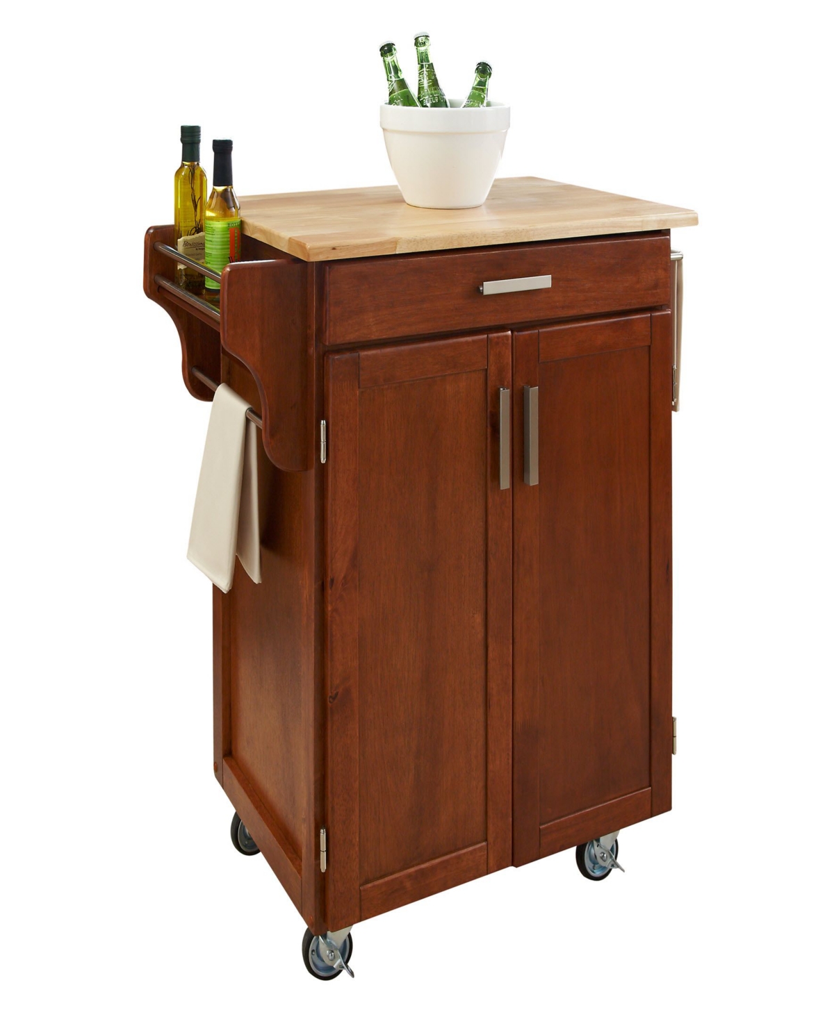 UPC 095385745356 product image for Home Styles Cuisine Cart Warm Oak Finish with Wood Top | upcitemdb.com