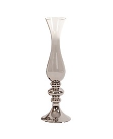 Smoky Glass Chrome Vase - Small