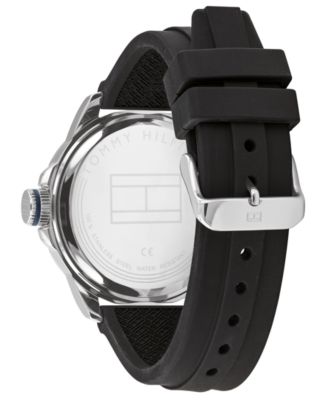 Men's Black Silicone Strap Watch 44mm, Created for Macy's