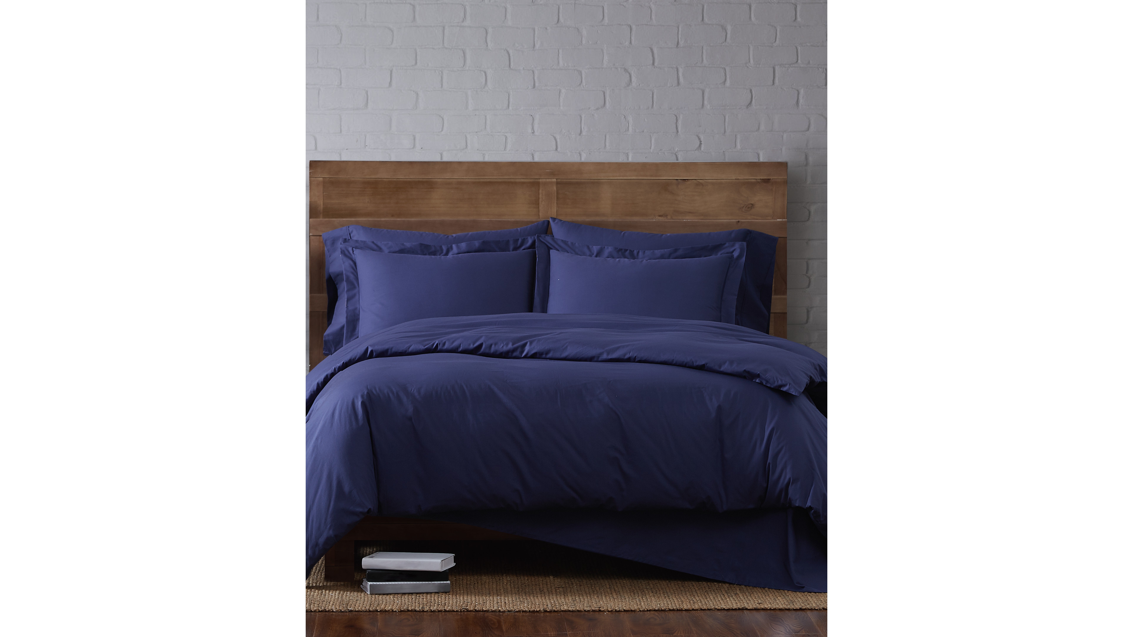 Brooklyn Loom Solid Cotton Percale 3-Pc. Duvet Cover Set, Full/Queen