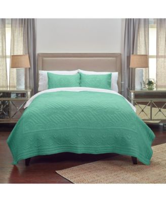 Rizzy Home Quilt in Aqua Twin