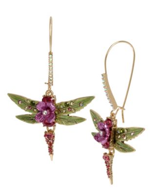 Betsey Johnson - Dragonfly Long Drop Earrings