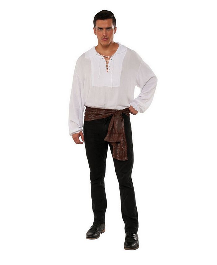 BuySeasons Men's White Lace Up Adult Pirate Shirt - Macy's