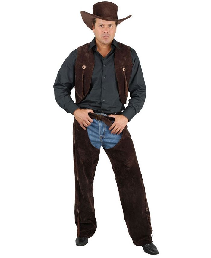BuySeasons Men's Brown Chaps and Vest Adult Costume - Macy's