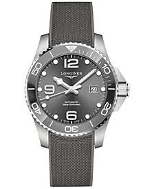 Men's Swiss Automatic HydroConquest Gray Rubber Strap Watch 43mm