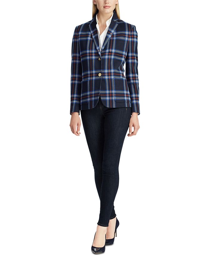ralph lauren patch jacquard blazer