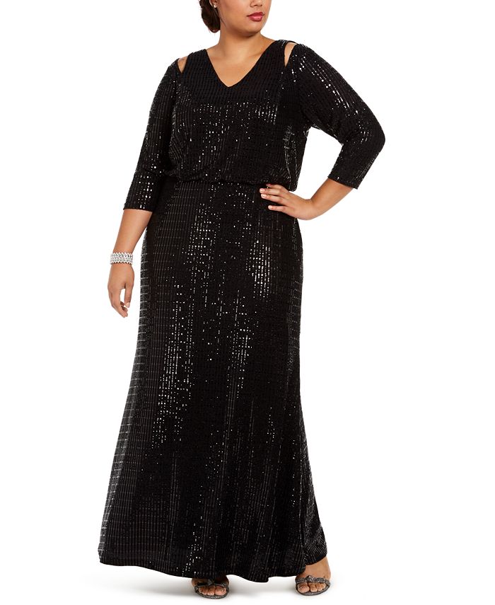Calvin Klein Plus Size Sequin Gown & Reviews - Dresses - Plus Sizes - Macy's
