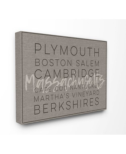 Stupell Industries Massachusetts Berkshires Boston Salem Typography Art Collection & Reviews ...