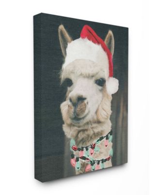 Christmas Llama Canvas Wall Art, 24" x 30"