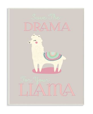 Boho Drama Llama Wall Plaque Art, 12.5" x 18.5"