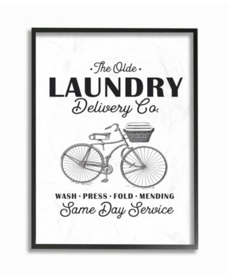 Olde Laundry Delivery Co Vintage-Inspired Bike Framed Giclee Art, 11" x 14"