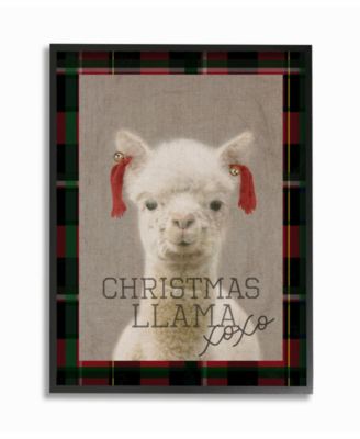 Christmas Llama Xoxo Framed Giclee Art, 16" x 20"