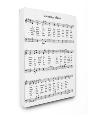 Amazing Grace Vintage-Inspired Sheet Music Canvas Wall Art, 24" x 30"