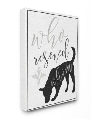 Who Rescued Whom? Dog Typography Canvas Wall Art, 24" x 30"
