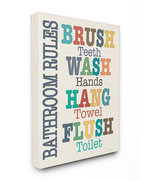 Stupell Industries Home Decor Colorful Bathroom Rules Typog Art Canvas Wall Art 24 X 30 Reviews All Wall Decor Home Decor Macy S