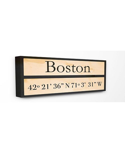 Stupell Industries Wood City Coordinates Boston Canvas Wall Art 10 X 24 Reviews All Wall Decor Home Decor Macy S