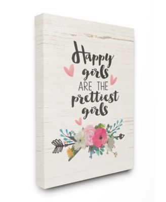 Happy Girls Prettiest Canvas Wall Art, 24" x 30"
