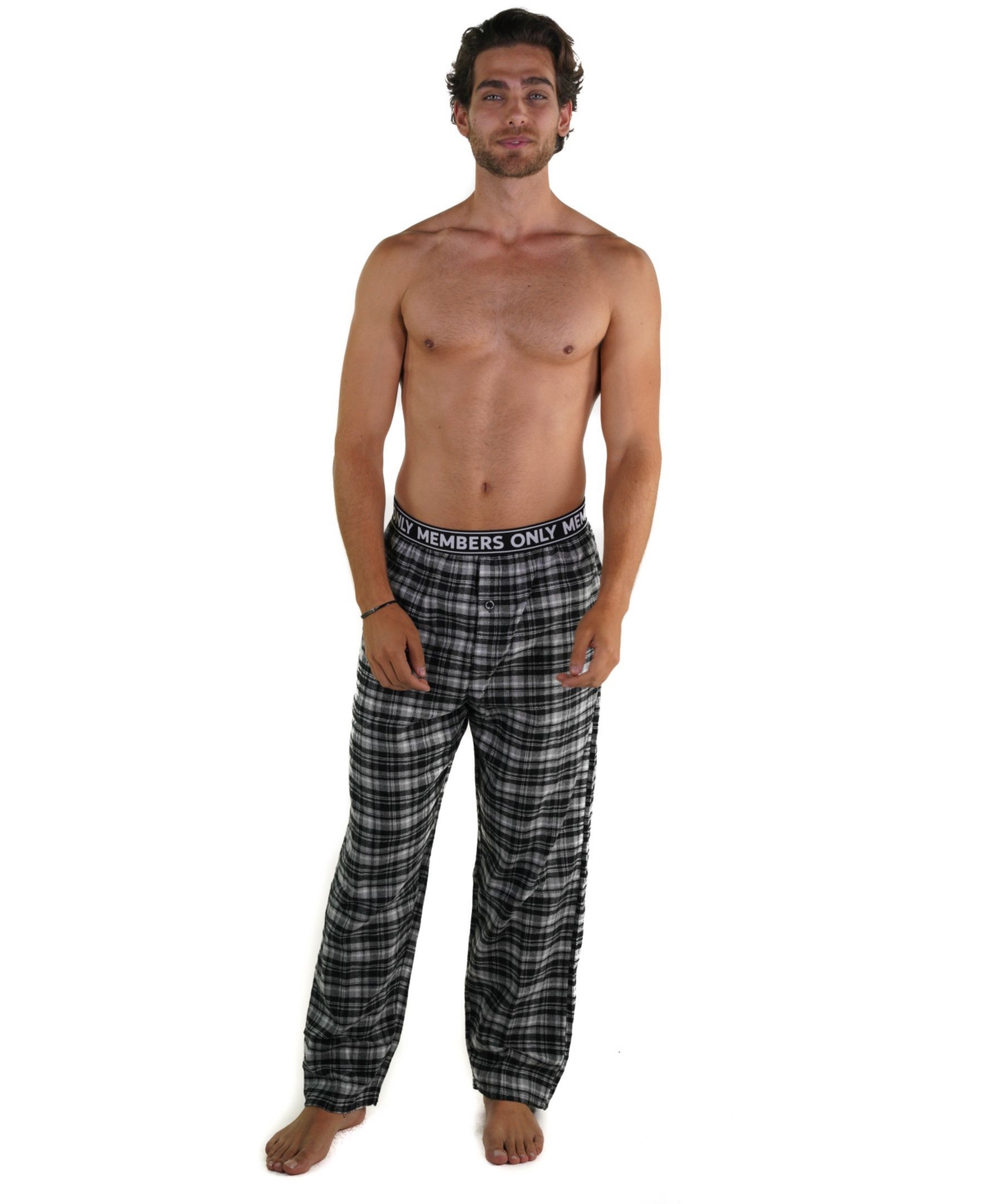 Members Only Flannel Pant with Logo Elastic