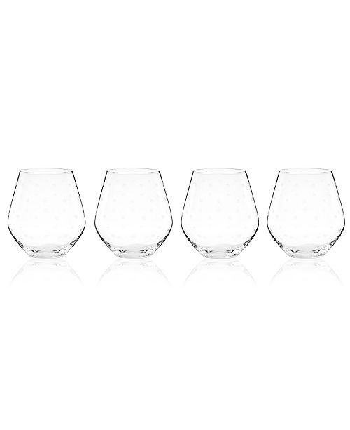 kate spade new york Set of 4 Larabee Dot Stemless Red Wine Glasses