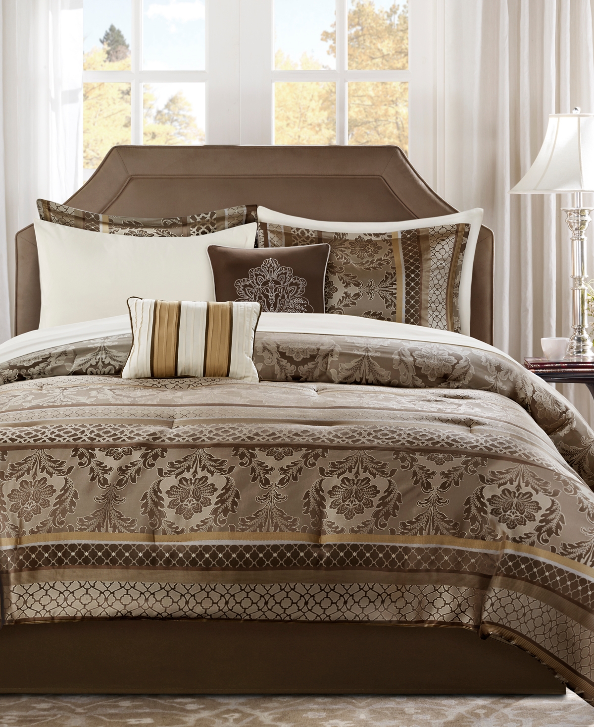 Addison Park Bellagio Full 9-pc. Comforter Set, Created For Macy's In Brown