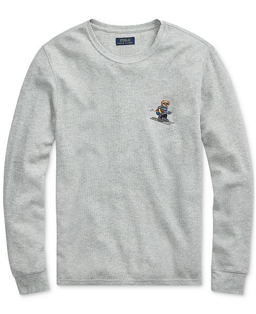 Polo Ralph Lauren Men's Ski & Rugby Bear Waffle Pajama Shirt, Created ...