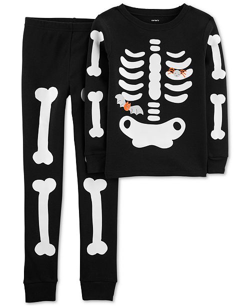 Carter S Little Big Boys 2 Pc Cotton Glow In The Dark Skeleton