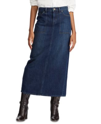 ralph lauren long jean skirt