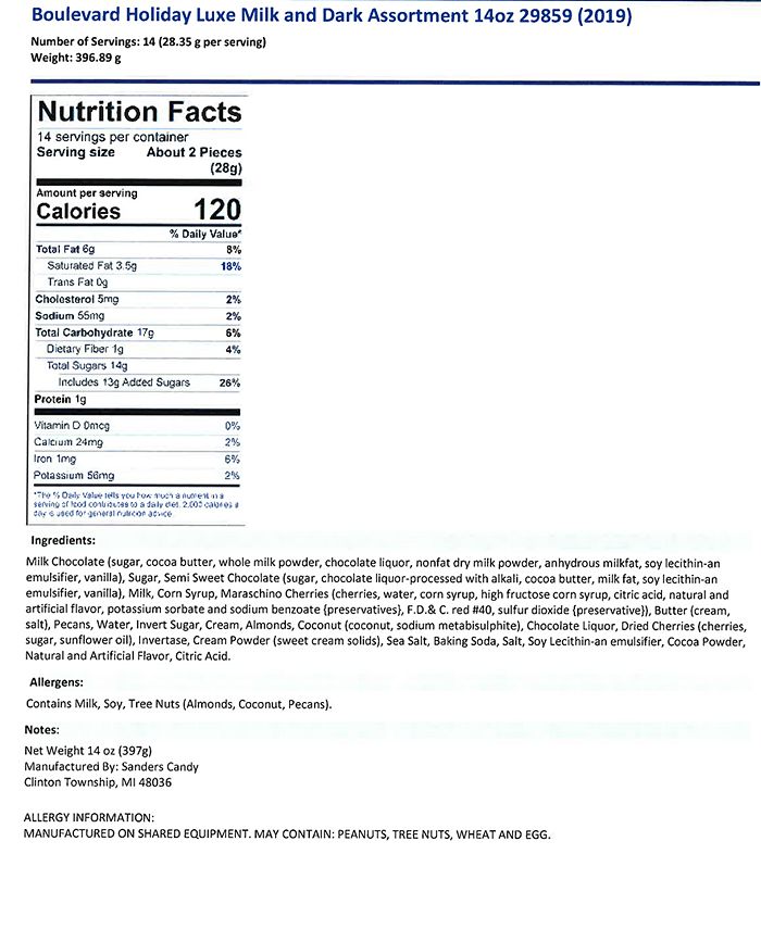 Sanders Luxe Dark & Milk Chocolate Assortment Macy's