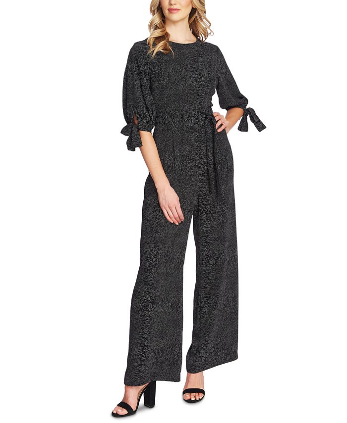CeCe Printed Belted Jumpsuit - Macy's