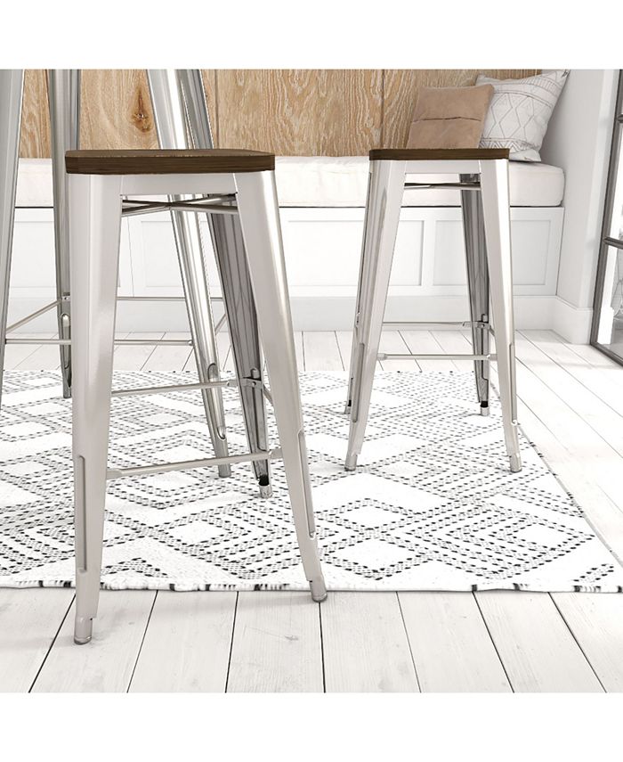 EveryRoom Zeno 30" Bar Stool with Wood Seat Macy's