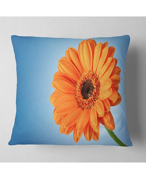 Design Art Designart Orange Daisy Gerbera Flower On Blue Floral
