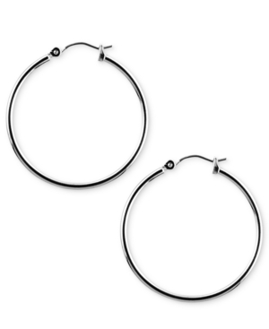Nine West Earrings, Silver-Tone Hoop Earrings