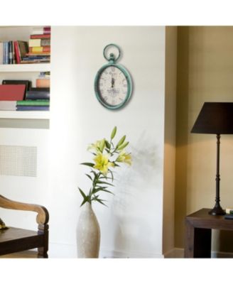 Stratton Home Décor Stratton Home Decor Antique Teal Oval Clock