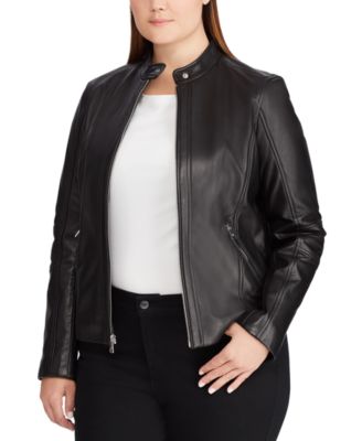 ralph lauren plus size leather jacket